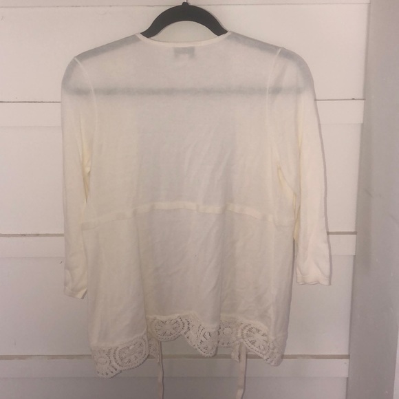 Ann Taylor LOFT 3/4 sleeve off white cardigan - Picture 5 of 8
